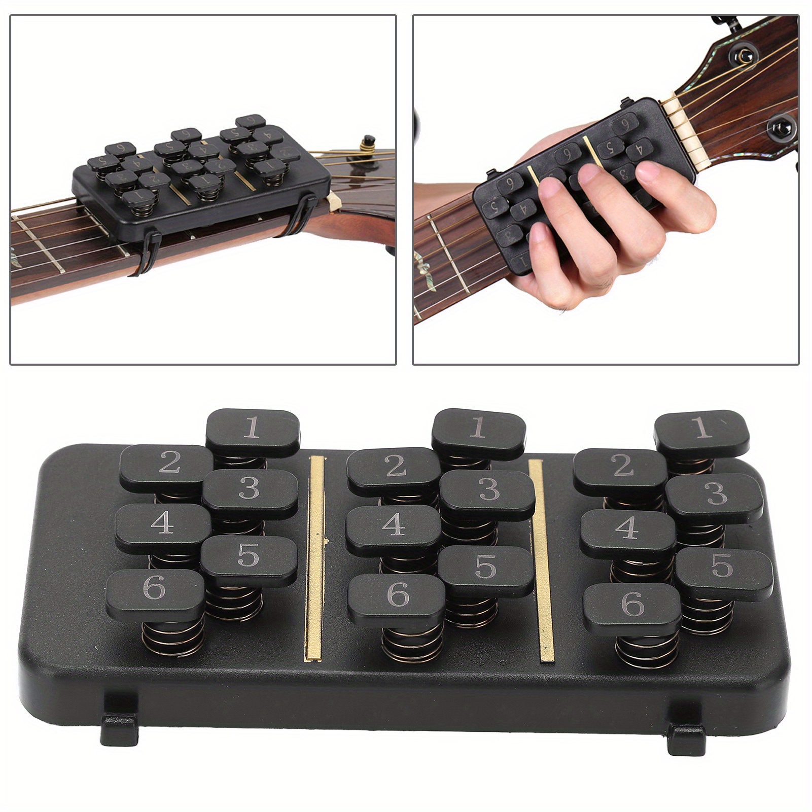 

Guitar Chord Trainer Guitar Chord Aid Guitar Chord Learning System Clear, 18 Buttons, 110 Chords, With 6 Rubber Bands, For Beginner' S Training