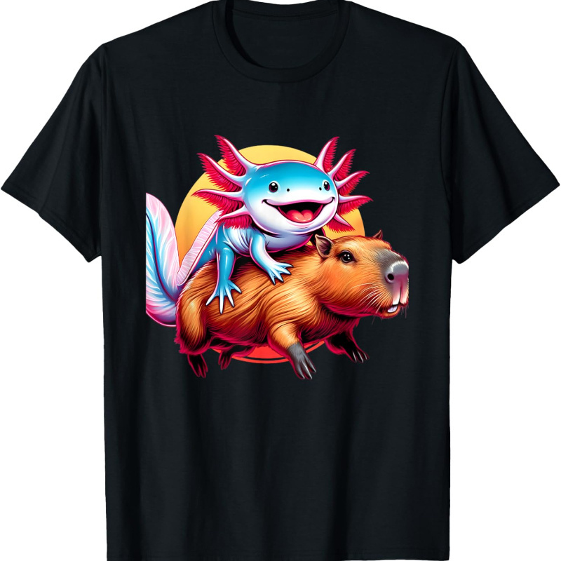 

Funny Capybara Graphic Tee Men Women Kids Boys Axolotl , Men's Women's T-shirt, Trendy Funny Cotton T-shirt, Big And Tall Men Shirts, Suitable For Casual Daily Outdoor Activities At Home