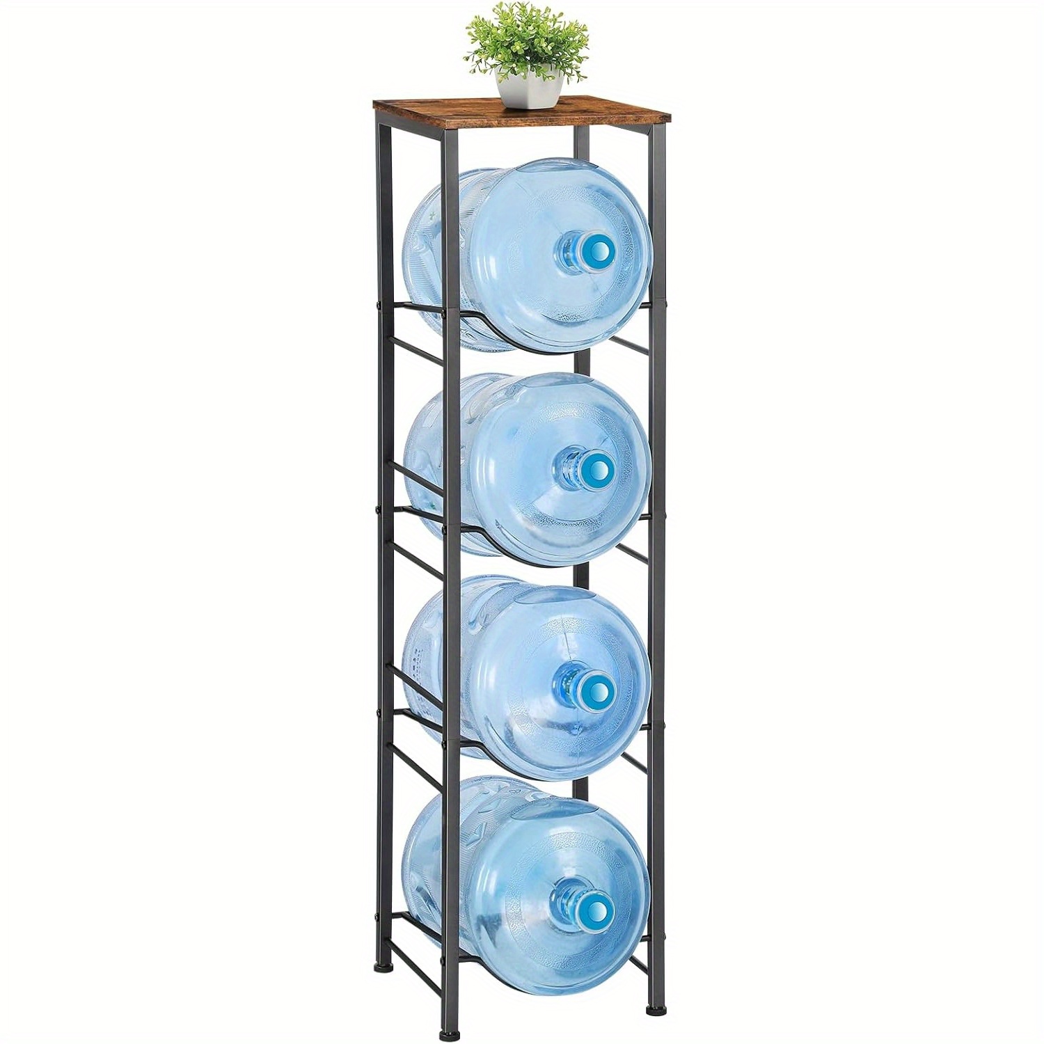 

Water Bottle Holder, 4 Tier Water Jug Holder With Storage Shelve, 5 Gallon Water Jug Rack, Water Jug Stand, Water Bottle Organizer