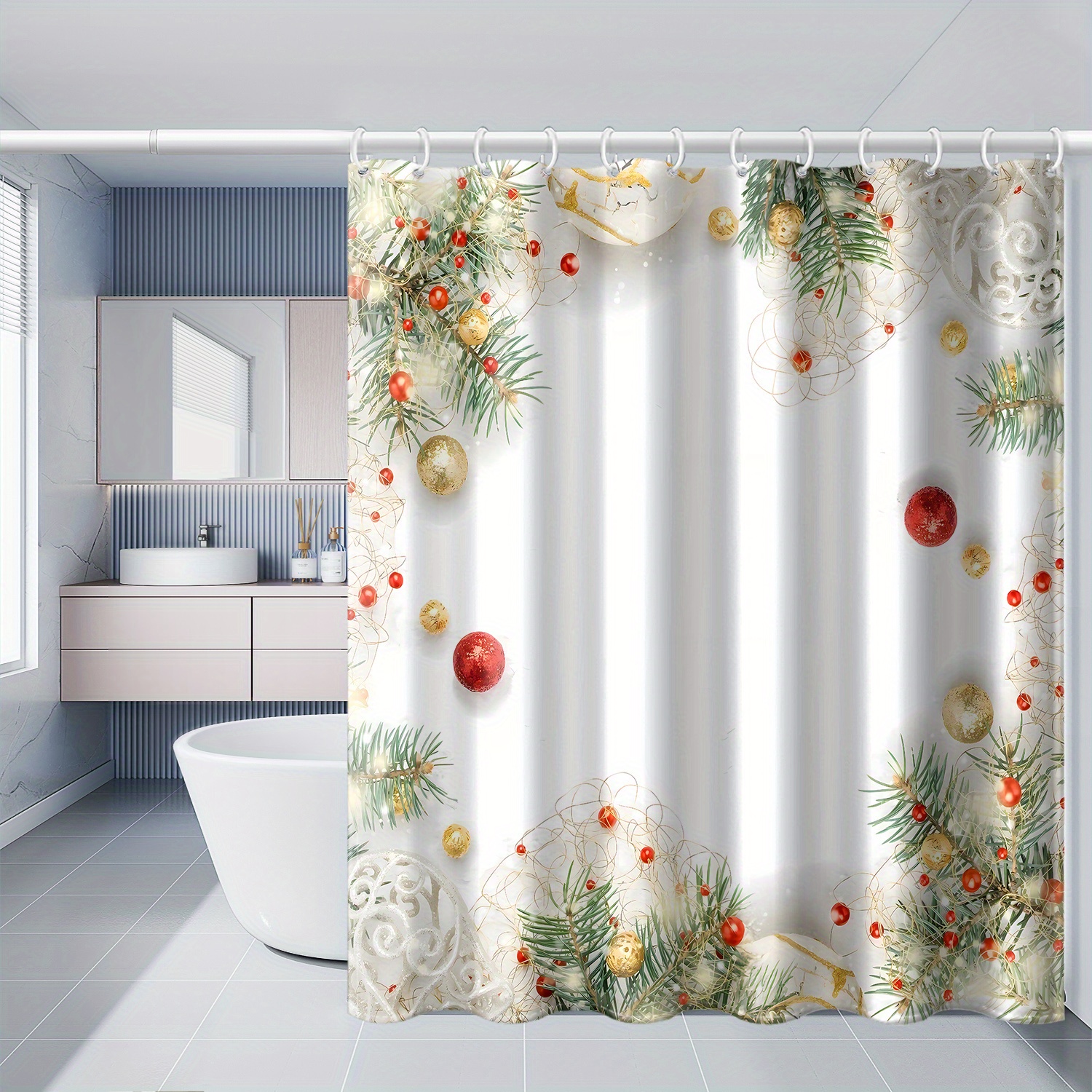 

Christmas Shower Curtain - Polyester , Includes , - , 71x71