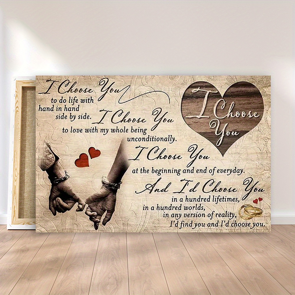 

Wooden Couples, I To My Life With Me Canvas Painting (1)thickness 2.25cm/ 0.9inch Wall Art Prints Poster Wall Picture Decor For Home Gifts, Living Room, Bathroom, Bedroom, Kitchen