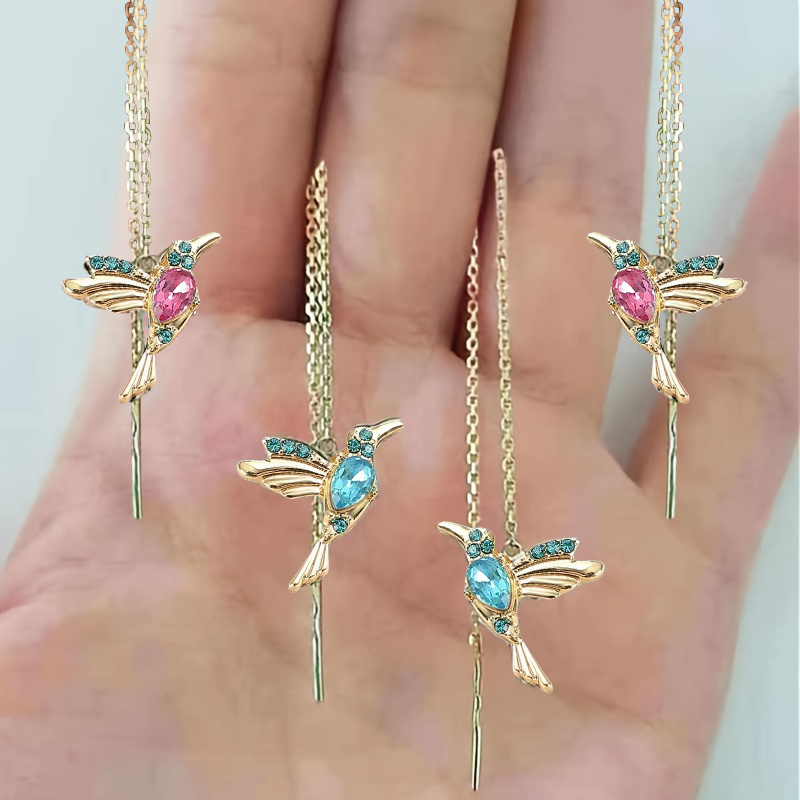 TEMU Set Of 4 Hummingbird Earrings - Stylish And Unique , Perfect For Parties And Special Occasions, Ideal Gift For Christmas And Birthdays