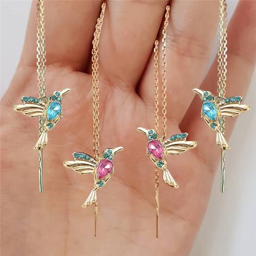 4pcs bohemian personalized hummingbird ear line party commemorative gift jewelry exquisite christmas birthday gift