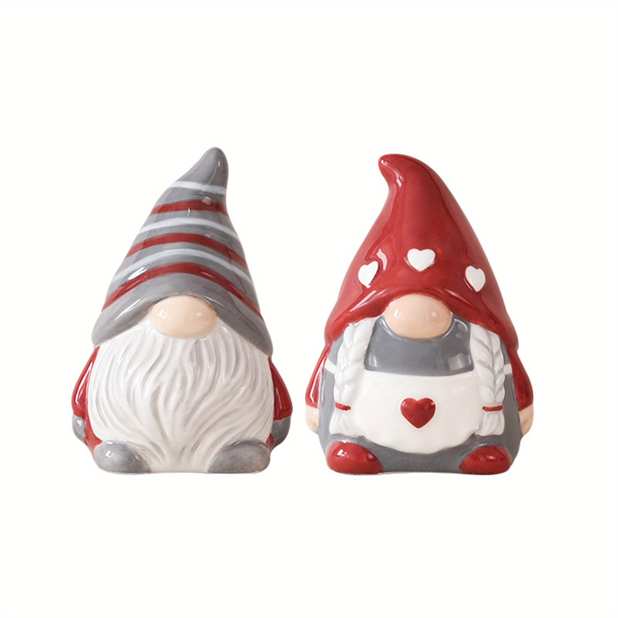TEMU Ceramic Salt Pepper Shakers Christmas Gnome Salt And Pepper Dispenser Kitchen Gadgets