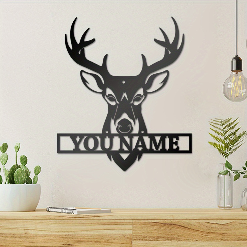 

1pc Custom Personality Deer Pattern Custom Metal Art Sign Home Garden Party Decoration Gift Patio Porch Sign