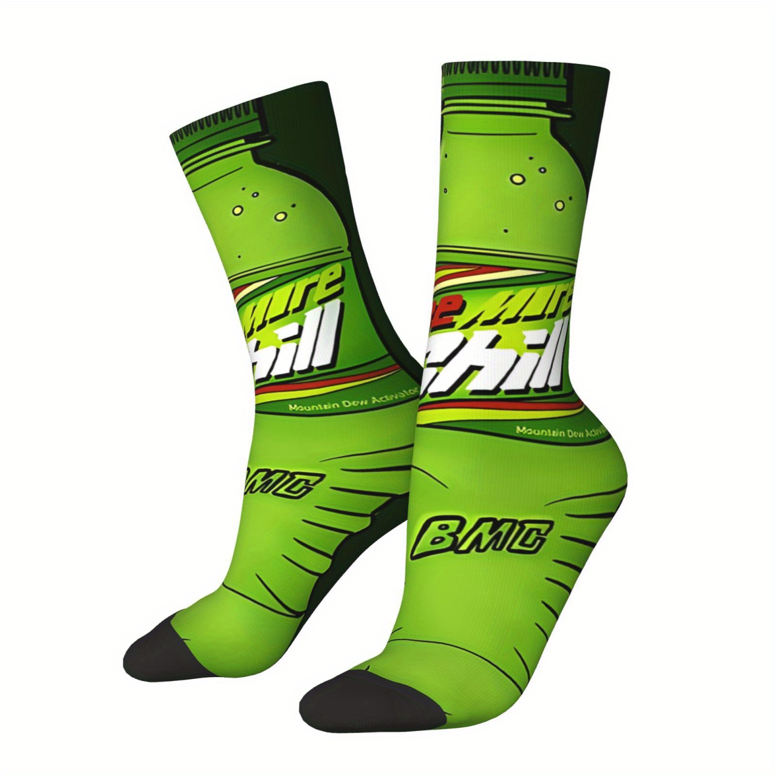 

1 Pair Men's Novelty Socks, Print, Retro Hip Hop, Seamless Crew, Knit Fabric, Polyester & Spandex, Hand Wash Or , Funny " " Design, Gift Idea