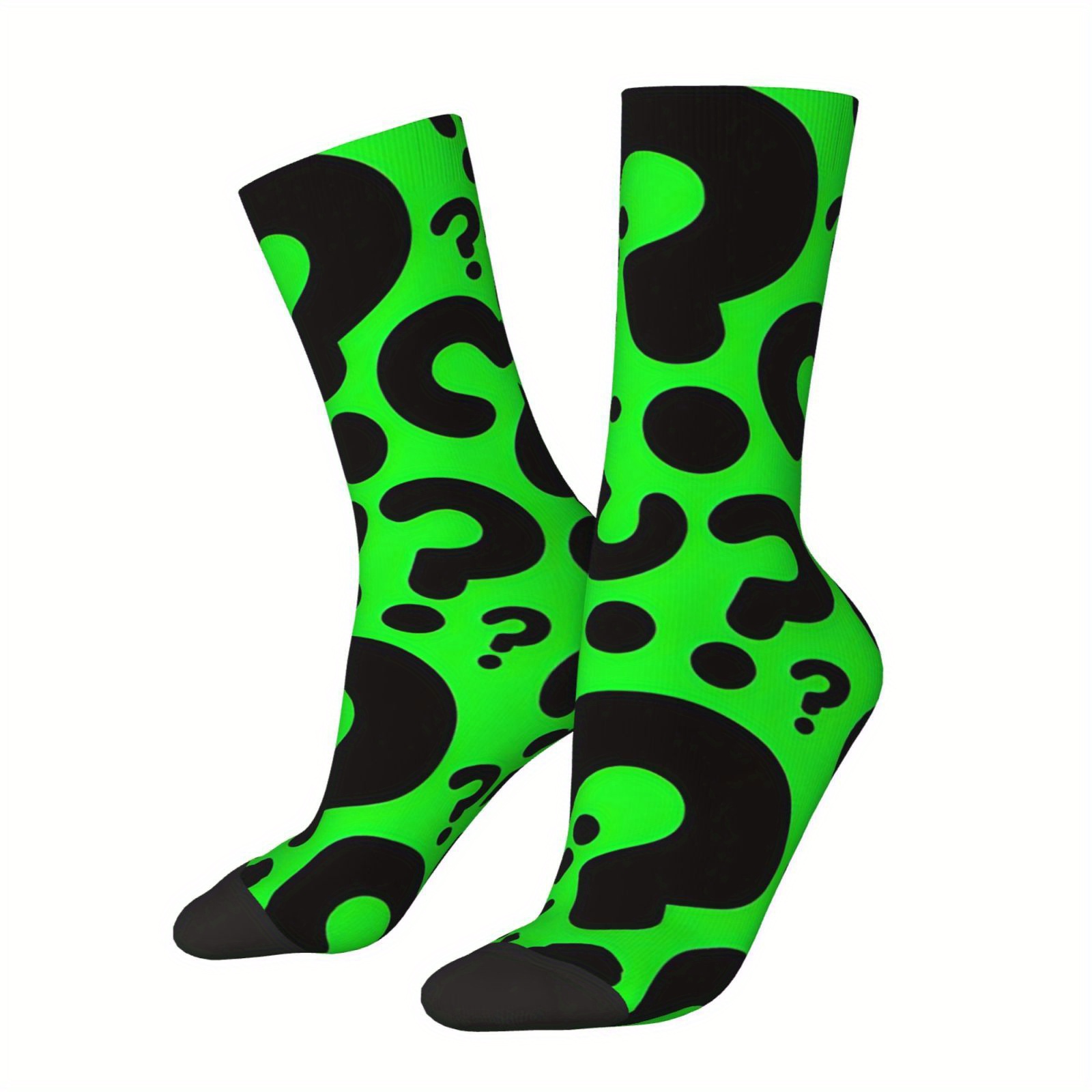 

1 Pair Funny Happy Acid Green Mark Halloween Men's Socks Vintage Hip Hop Novelty Casual Crew Crazy Sock Gift Printed