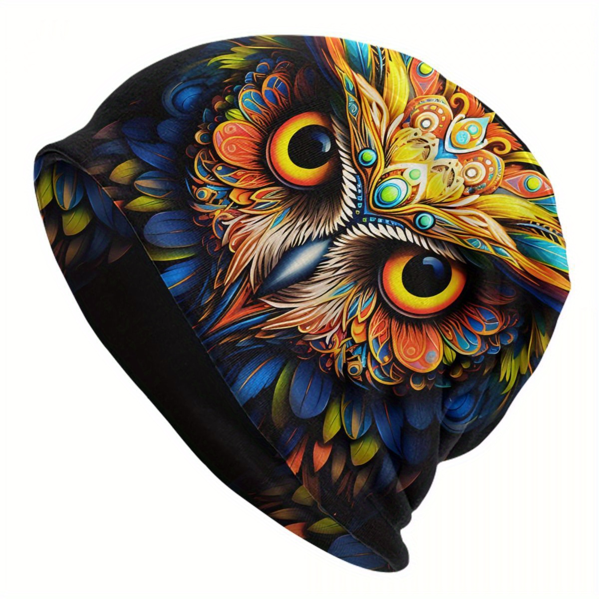 

Biihudu Men's Owl Graphic Knit Beanie -