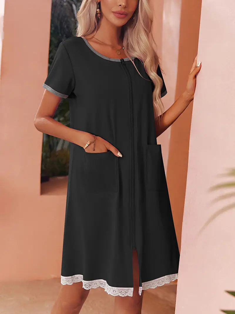 plus size bathrobes zipper robe women zip front robes Temu