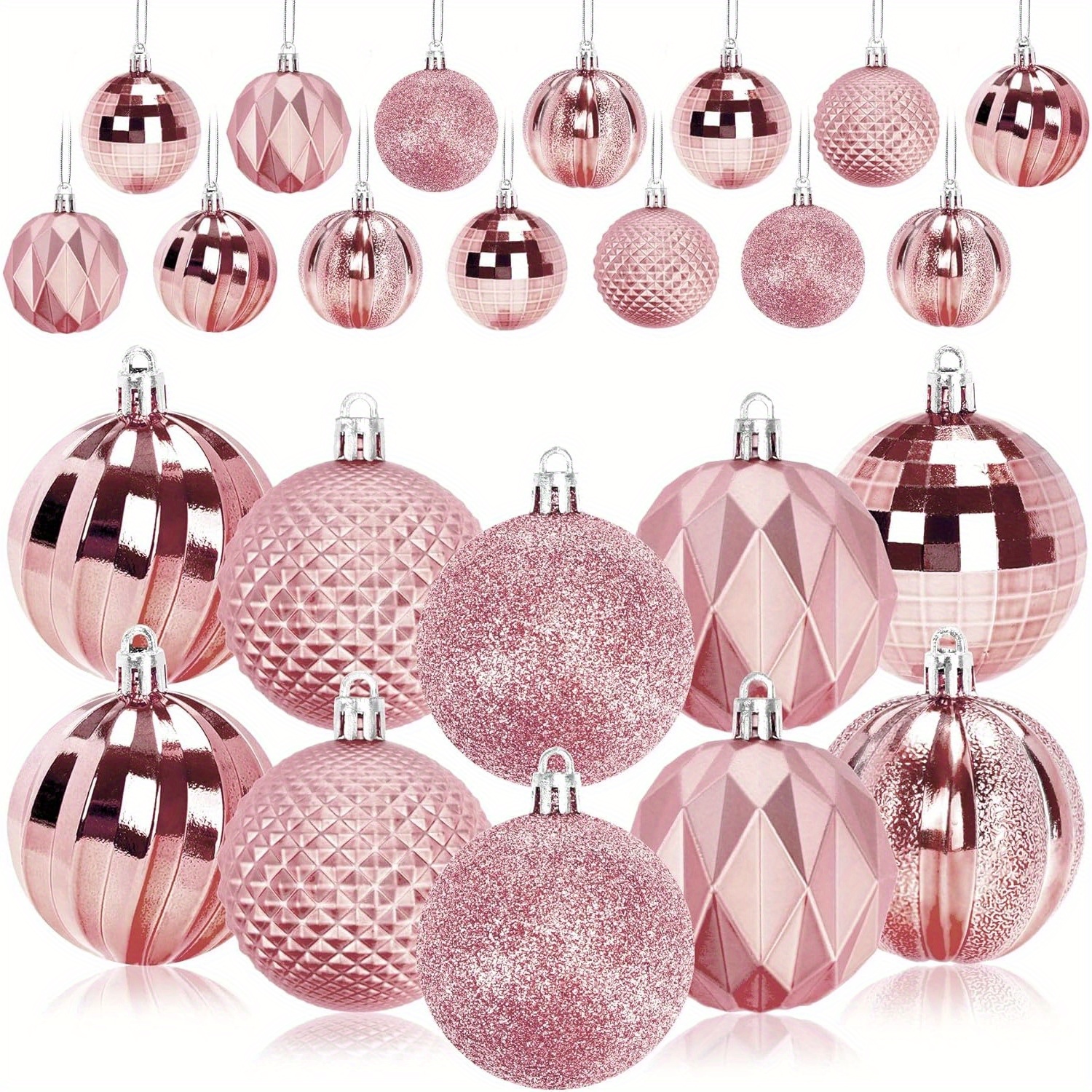 

24pcs Christmas Ornaments, Shatterproof Plastic Decor, Assorted Hanging Decorations For , , , Day Decorations