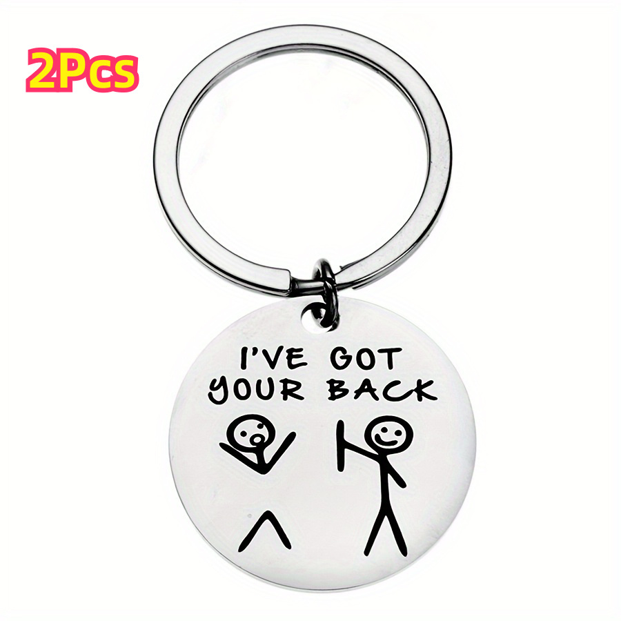 

2pcs Funny Keychain: ' ' - Perfect Gift For , Brothers, Sisters, And More - Stainless Steel