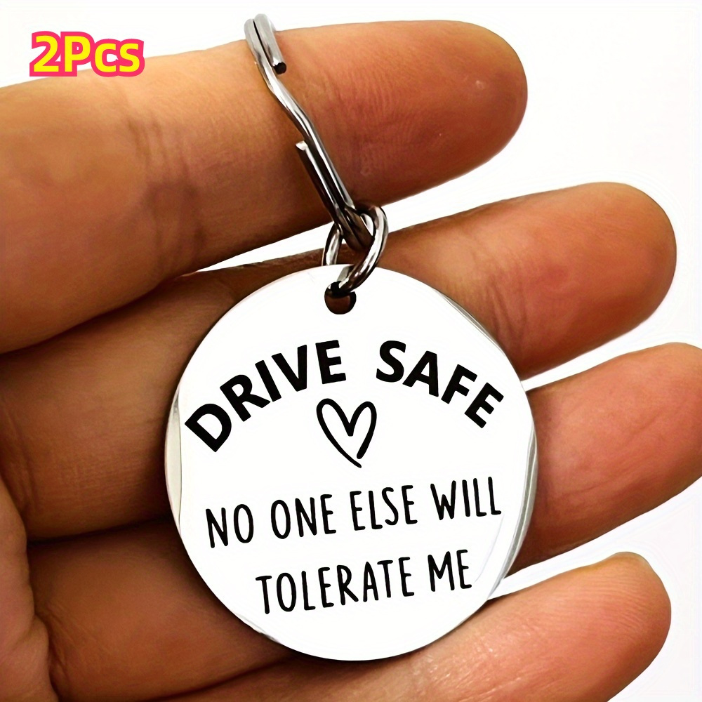 

2pcs Drive Safe Keychain For Boyfriend Husband For Valentines Day Christmas Birthday, Gifts For Boyfriend Him