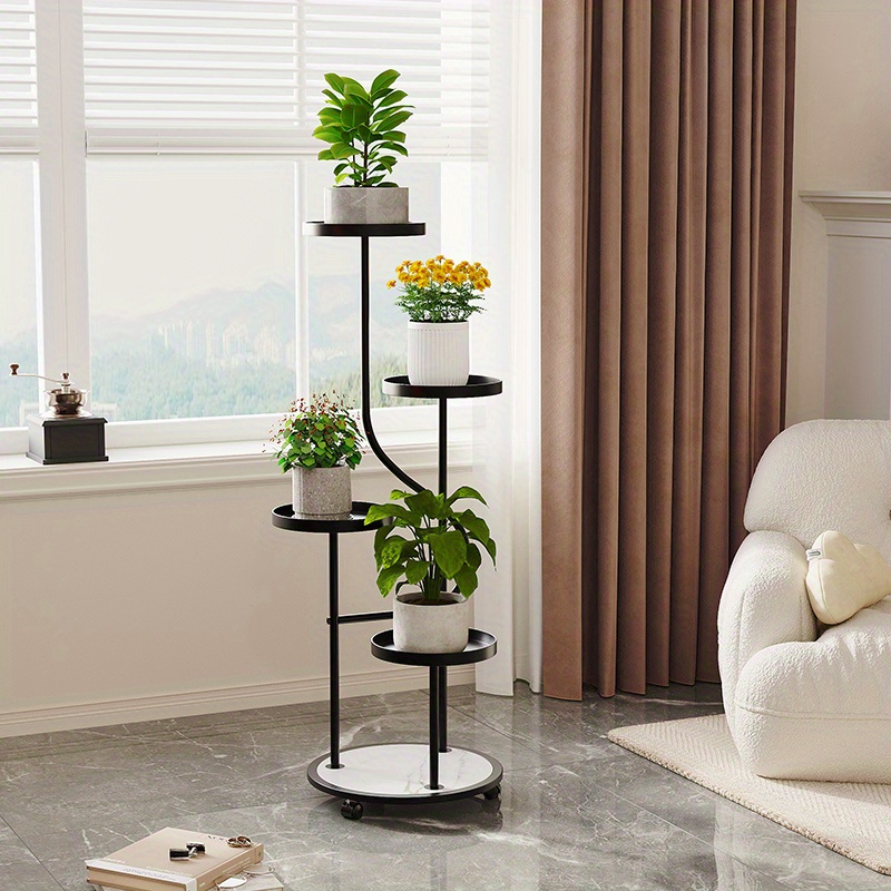 1 pz di scaffale per piante da interno * 43.7 pollici con ruote staccabili e mobili * scaffale da esposizione * in metallo per fiori, utilizzato per la decorazione in soggiorni * e