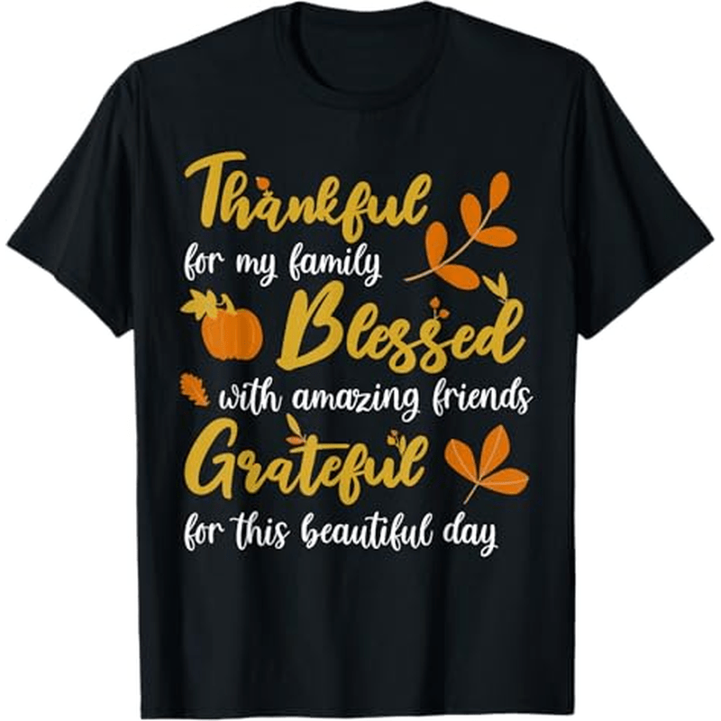 

Blessed Thanksgiving , Thanksgiving Christmas Gifts For Men Women , S-xxxl, Black