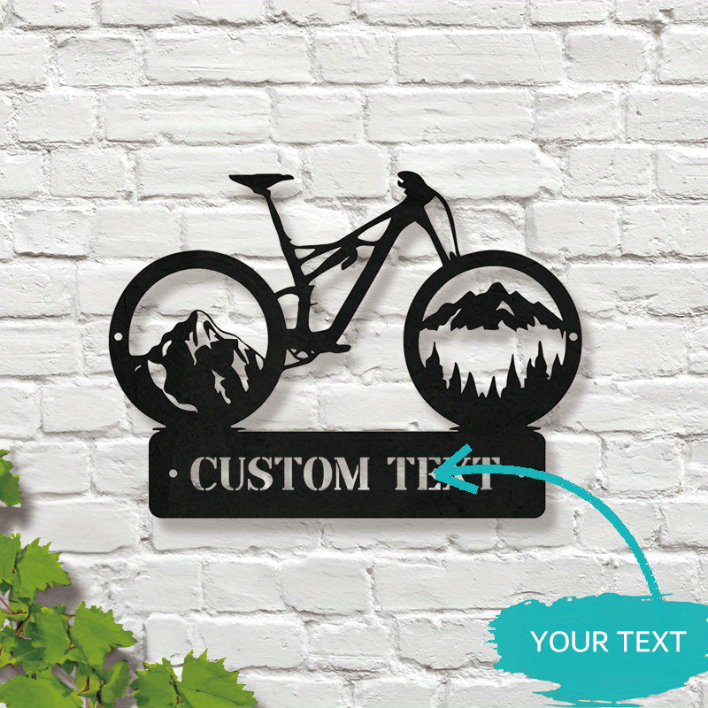 

Customizable Metal Bicycle Mountain Silhouette Wall Art, Contemporary Style Decor For Home, Office, Cafe, Garden, No Electricity Needed, Ideal For Shop, Porch, Patio, Housewarming Gift (single Piece)