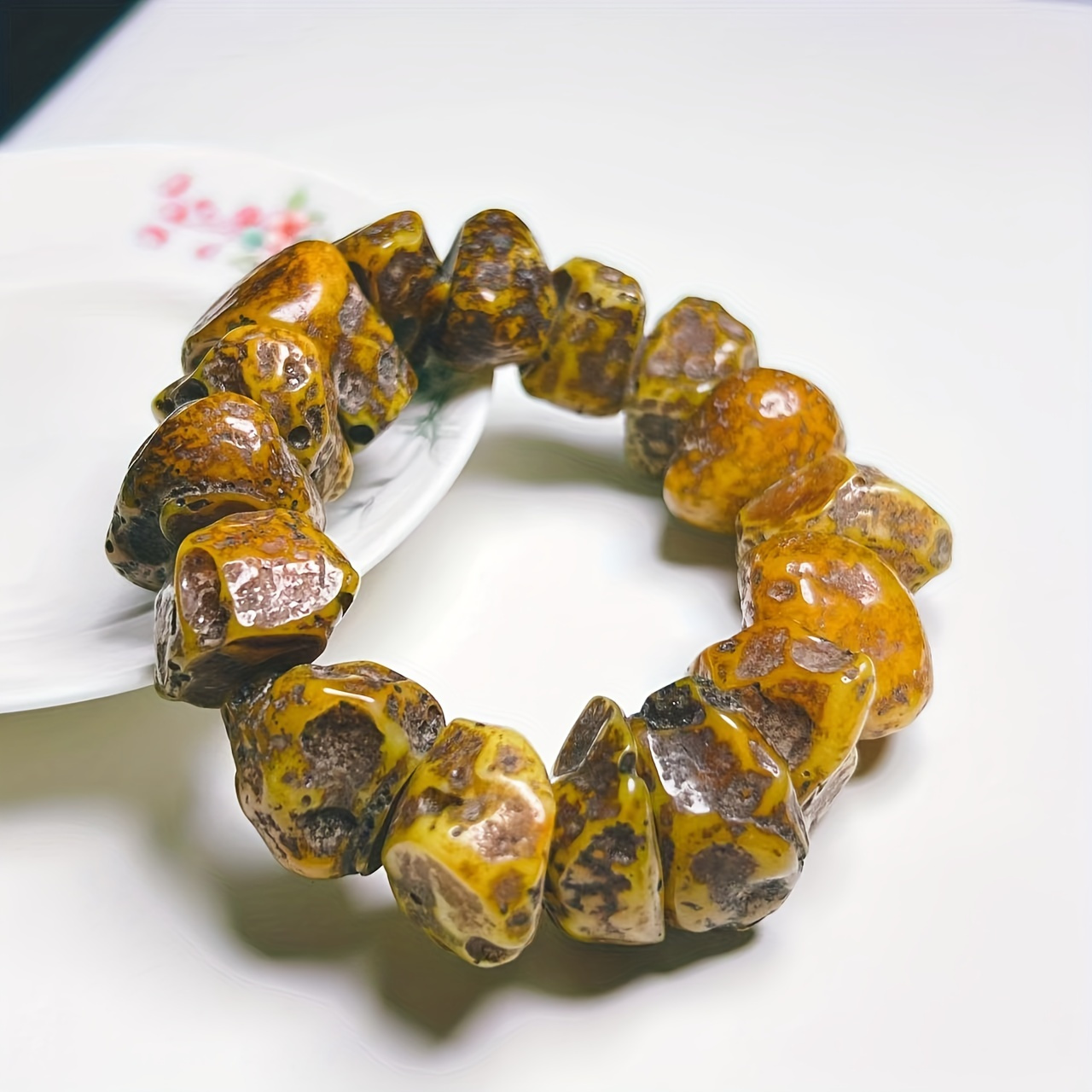 

Natural Amber Resin Bracelet - Unique, For Casual Attire & - Perfect Gift For Couples, , Birthdays