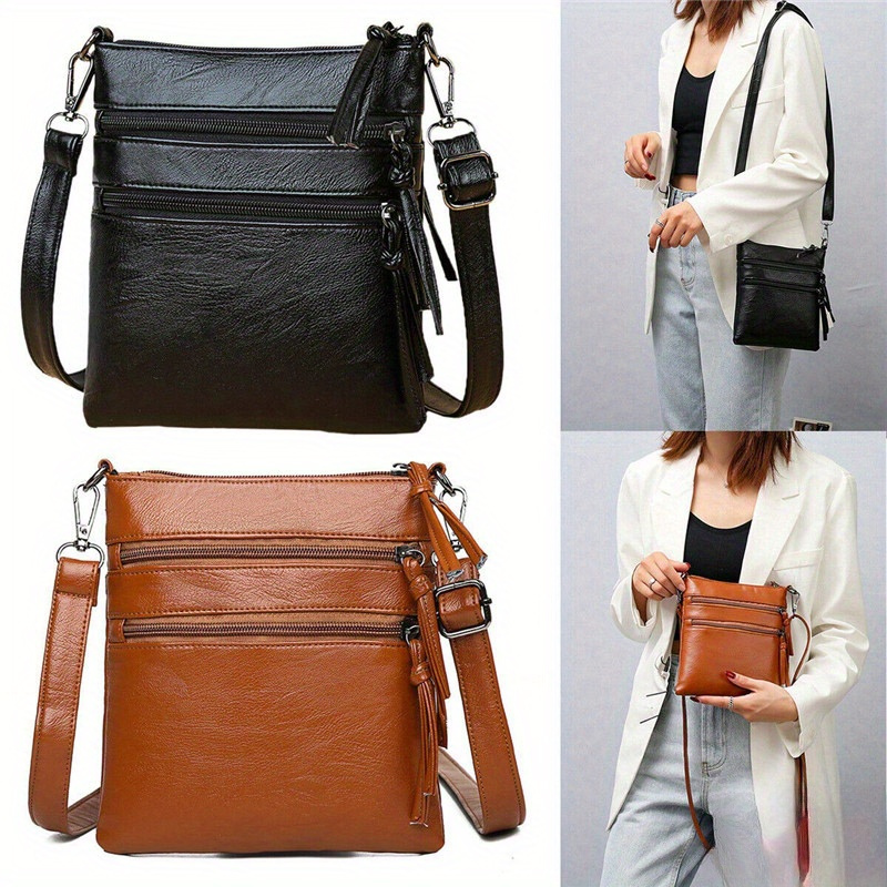 

1pc Pu Leather Ladies Handbag Shoulder Tote Bag Women Purse Crossbody Handbags Gift Fashion