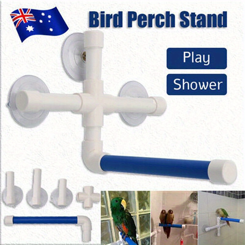 TEMU Bar Bird Station Holder Parrot Toys Parrot Bath Shower Station Holder Bath Supplies