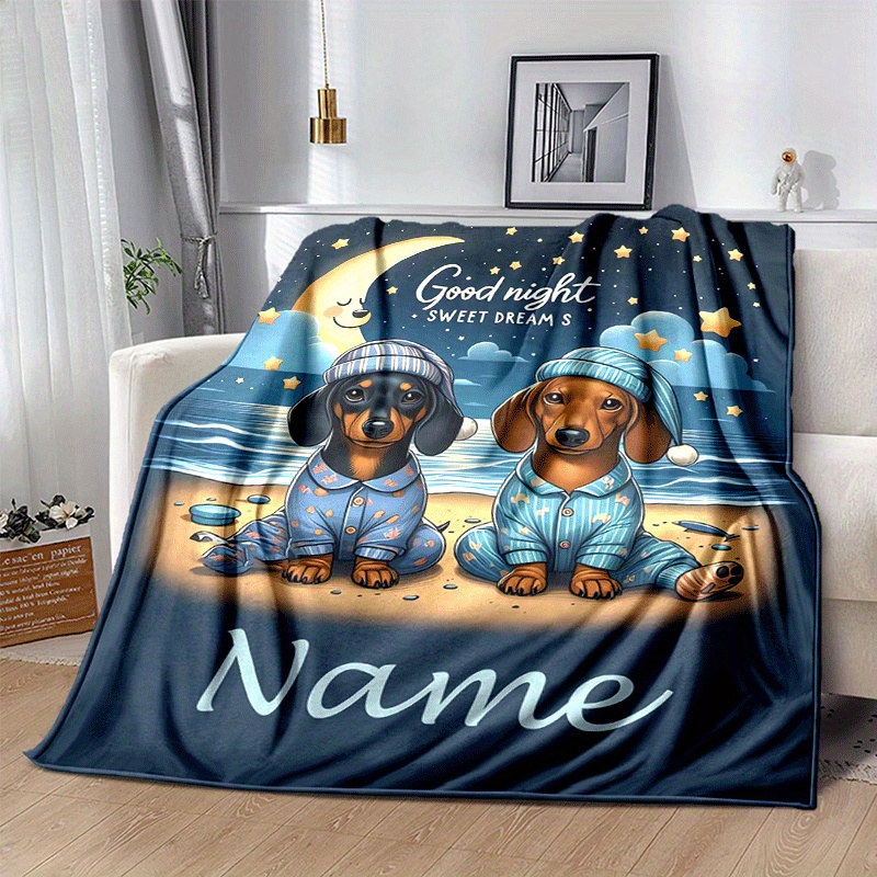 

Custom Dachshund Blanket - Soft, Warm & Personalized - Couch, Bed, Outdoor Use - Ideal Gift For Christmas, Birthdays & Holidays, Christmas Decor