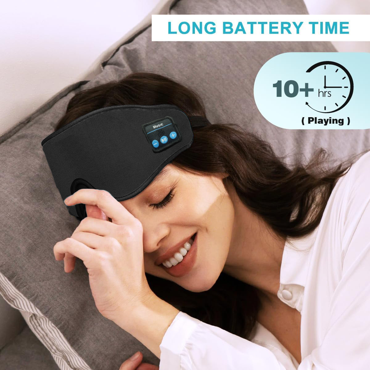 A 3D Sleep Mask with BT 5.2 Headphones, Featuring a Wireless Music Eye Mask with a Non-Compressed Eye Contour, Perfect for Side Sleepers, Making It an Ideal Gift And Travel Essential, Equipped with a Built-In Type-C Data Cable. 8 A 3D Sleep Mask with BT 5.2 Headphones, Featuring a Wireless Music Eye Mask with a Non-Compressed Eye Contour, Perfect for Side Sleepers, Making It an Ideal Gift And Travel Essential, Equipped with a Built-In Type-C Data Cable. - Image 8