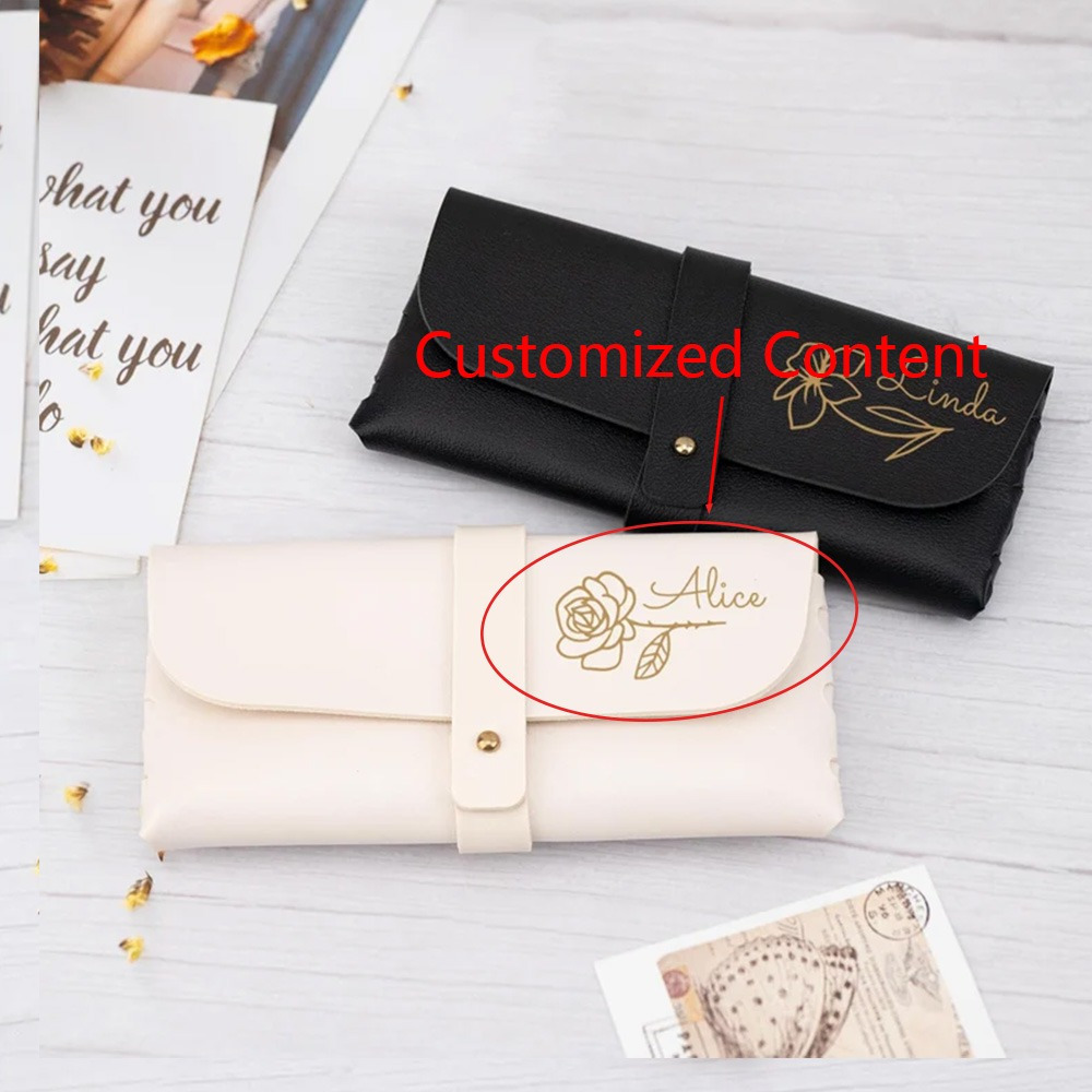 

Custom Faux Leather Fashion Glasses Case For Women - Personalized , Bridesmaids, Anniversaries, Gift & Unique Holiday Presents