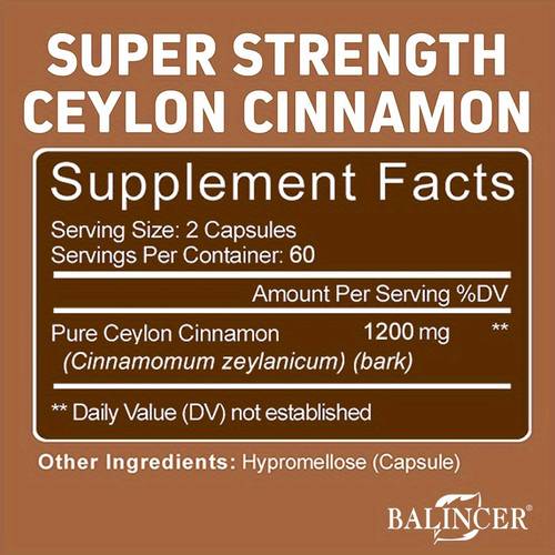 cinnamon 1200mg 120 capsules true cinnamon extract supplement support heart