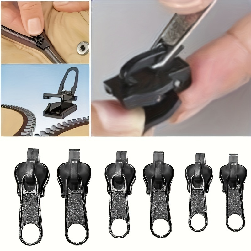 

Zipper Fix Kit 6/12/18pcs - Easy-install, Portable Emergency Zipper Repair Buckles In Black, Compatible With Clothing Sizes