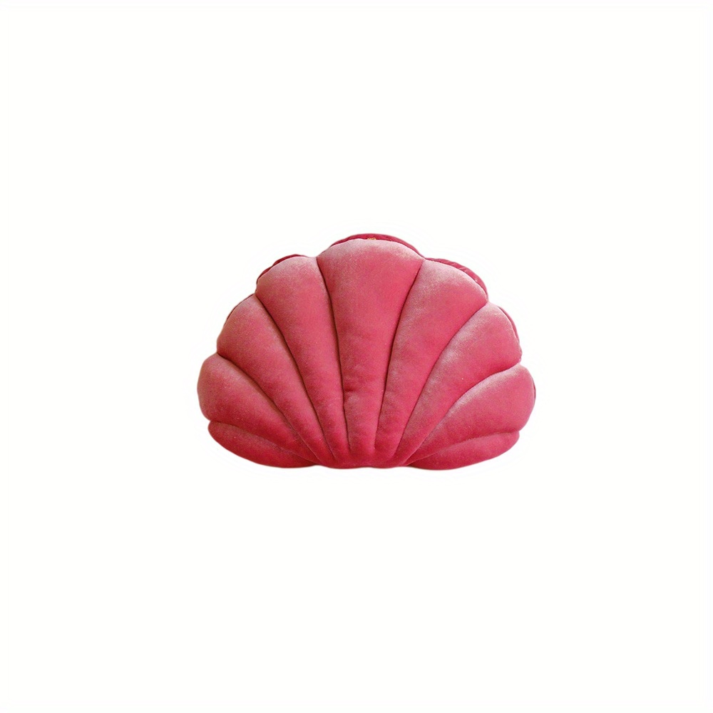 Image of Soft & Plush Shell Pattern Throw Pillow - Decorative Cushion For Sofa And Bed, Machine Washable - Ideal For Christmas, Thanksgiving, Halloween, New Year, Weddings, And Home Decor