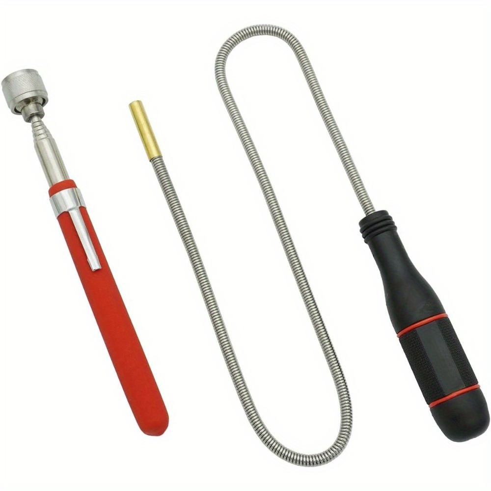 TEMU 2-pack Adjustable Metal Magnetic Pickup Tool With , Extendable Suction Rod For Retrieving Small Items Like Needles, Pins, Screws, Keys