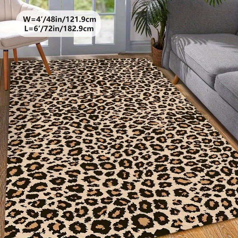 TEMU [ And 800g Per With Pointed Plastic Base] 2x3ft, 3x5ft, 4x6ft, 5x7ft, 6x9ft, Animal Pattern Carpet, Comfortable And Aesthetic, Versatile Decor