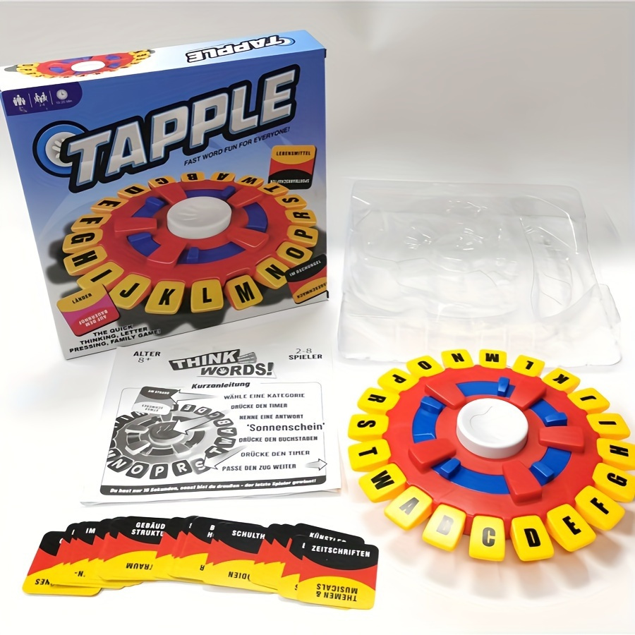 

Tapples Fast- Text Game For Adults - Letter Board Game For 2-8 Players, &a Party Entertainment Accessory With Instructions