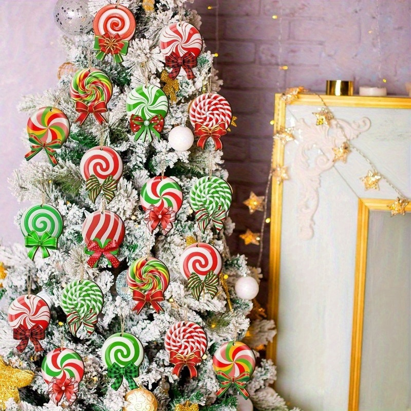 

24pcs Christmas - Wooden Ornaments - For , & Decorations, &