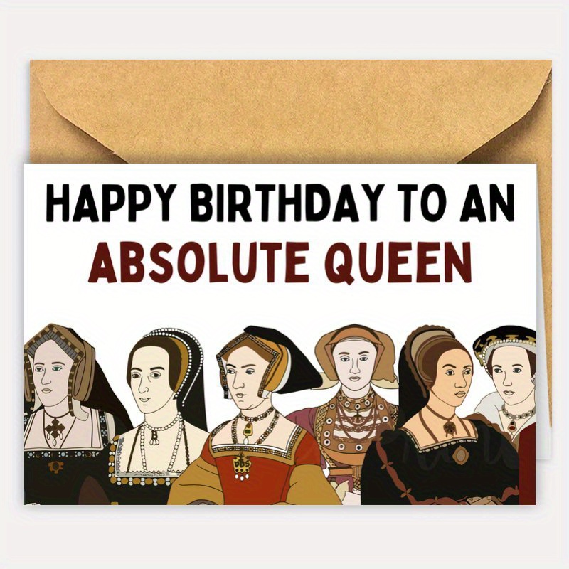 TEMU A Humorous Birthday Card Featuring The 6 Wives Of , An Ideal Christmas Gift For Fans Of For History, , And Teachers