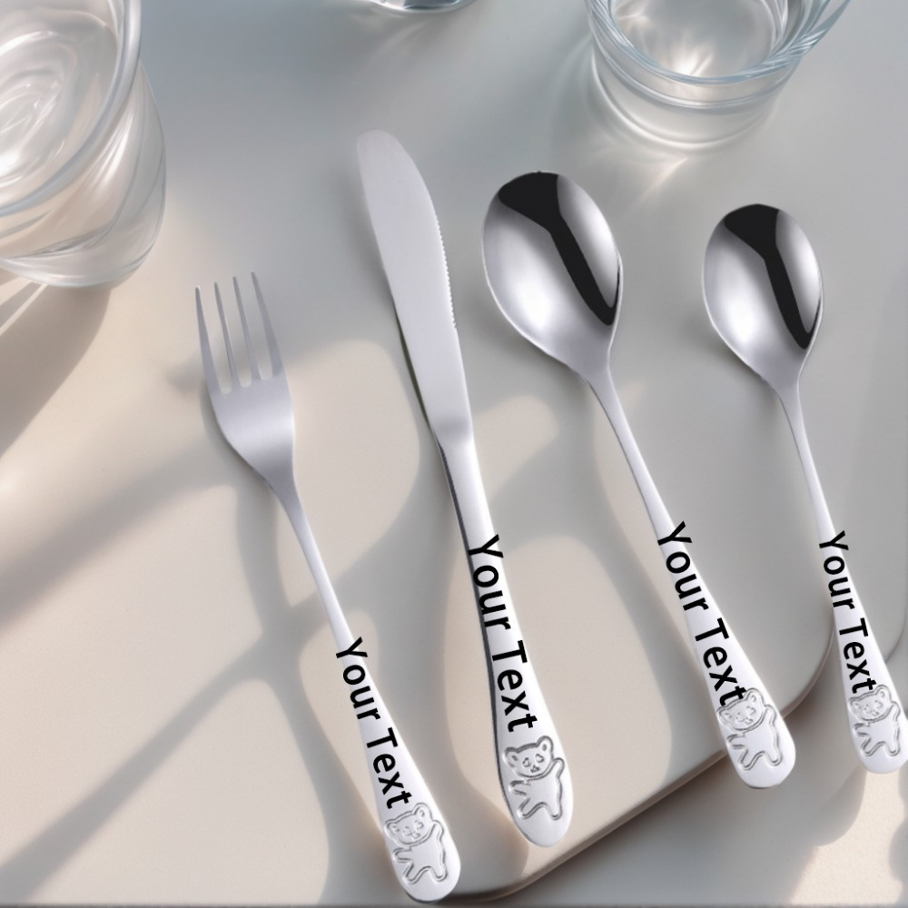 

Engraved Stainless Steel Cutlery Set - 4pcs & Personalized , For & Restaurant Use