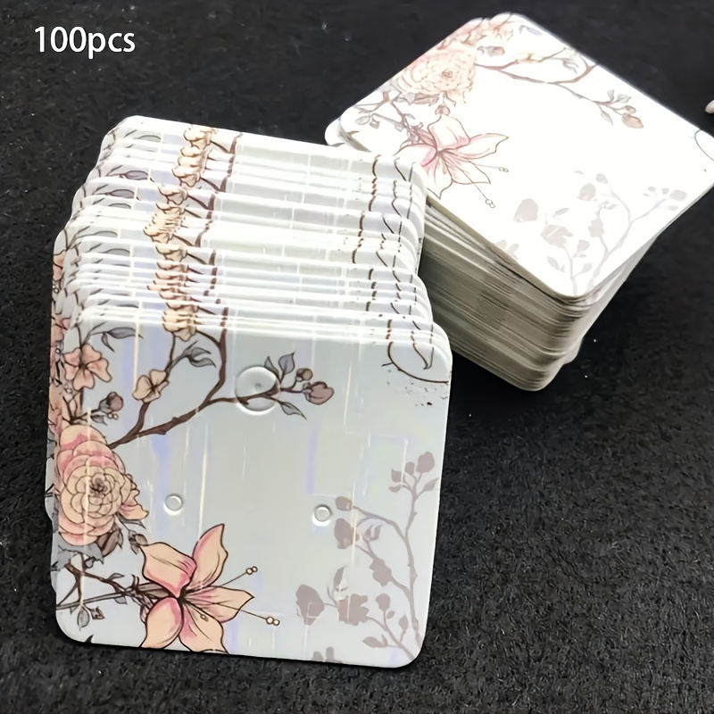 TEMU 100pcs Vibrant & Earring Cards - Display, Hangable Packaging For Small Businesses, For Return School