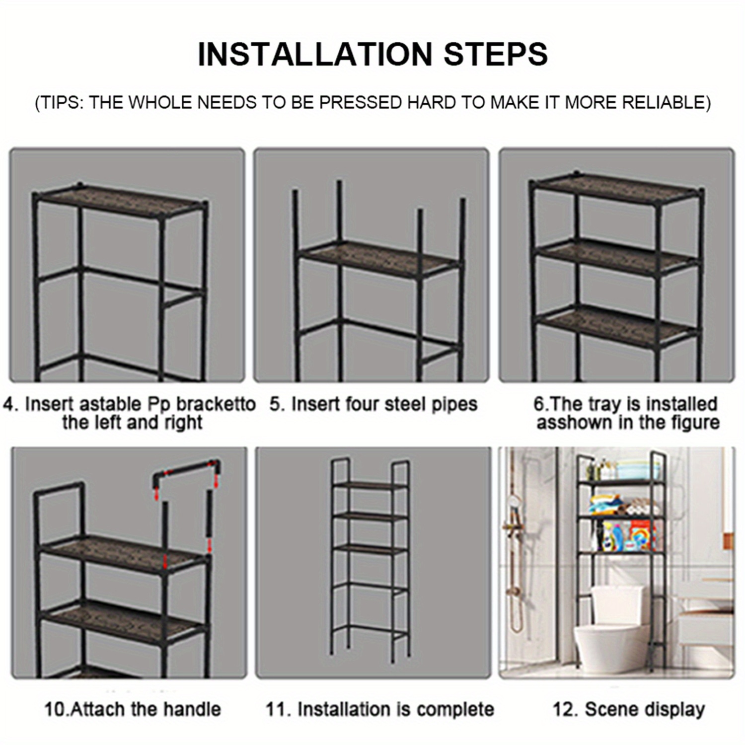 3 tier over the toilet bathroom organizer metal hanging shelving unit for   for laundry bathroom essentials fits over standard toilets for adults 18 1pc details 9