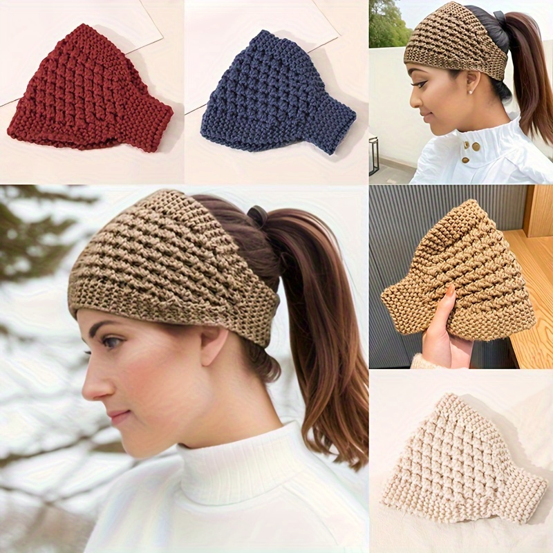 

3pcs Cozy Knit Ear Warmer Headbands For Women - , Wide-brimmed Hairbands With