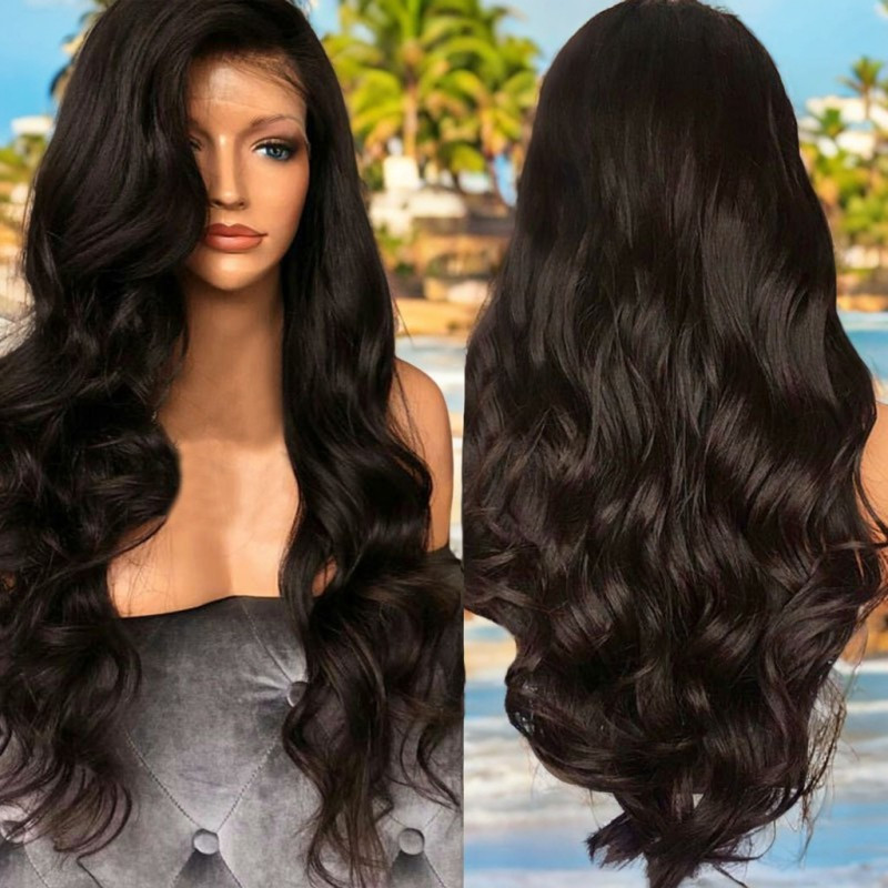 TEMU 1pc Long Curly Middle Parted Wigs Natural Looking Breathable Wigs For Cosplay Costume Accessories