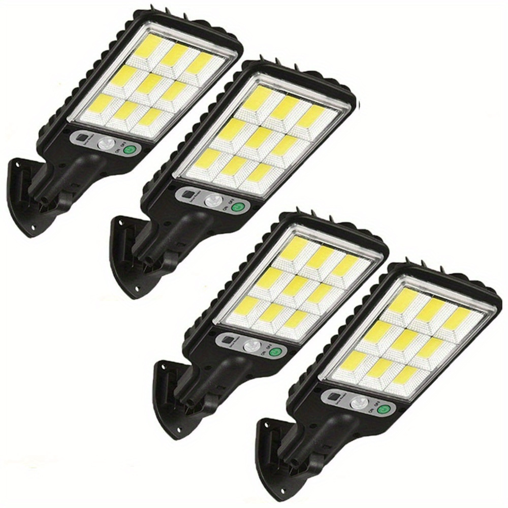 TEMU 4pack Solar Outdoor Light With Remote Control And Motion Sensor, Solar Panel Powered Security Lights, Pathway Light For Garden Garage Yard