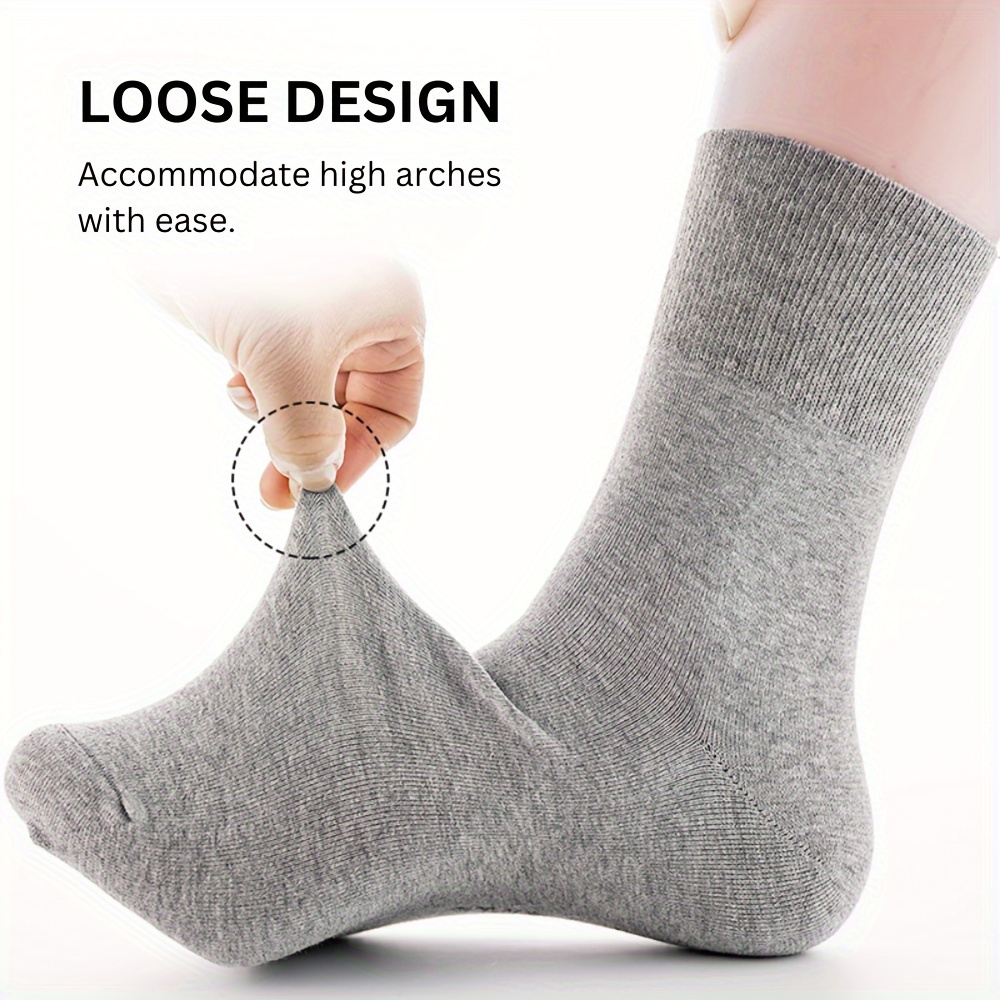 

5 Pairs Woven Polyester Diabetic Socks For Men And Women, Non-binding , High Arch Support, Ideal Gift For Seniors