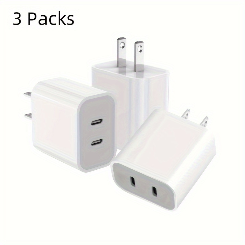 

3-pack Dual Usb C Charger , 2pack 40w 2-port Fast Usb- Adapter Wall Charger Plug Type C Charging For Iphone 15 14 11 Pro Xs Xr, Ipad, Samsung S23 S22, Pixel 8 7 6 5