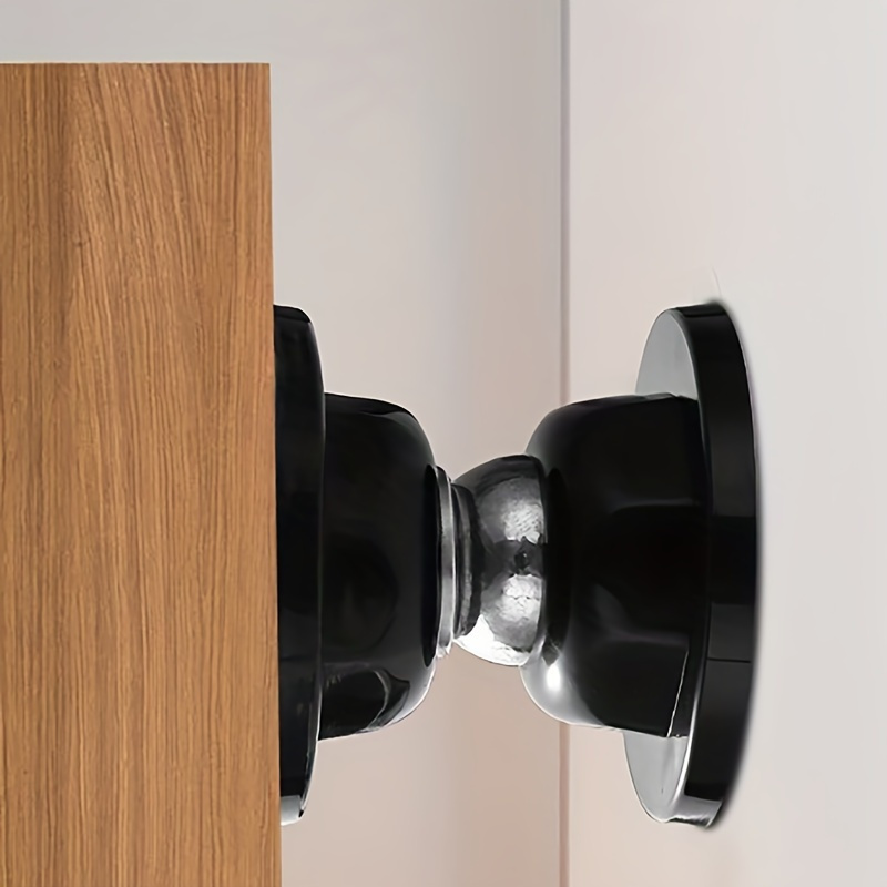 

2pcs Silicone Door Stoppers - No Drilling Required, Strong Magnetic, Quiet Anti-collision For Home & Hotel Use, Black