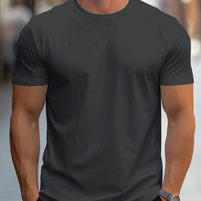 

Men's 100% Cotton Knit Regular Fit T-shirt - Casual Crew Neck Tee With Geometric Pattern For Summer ( Stretch, No )
