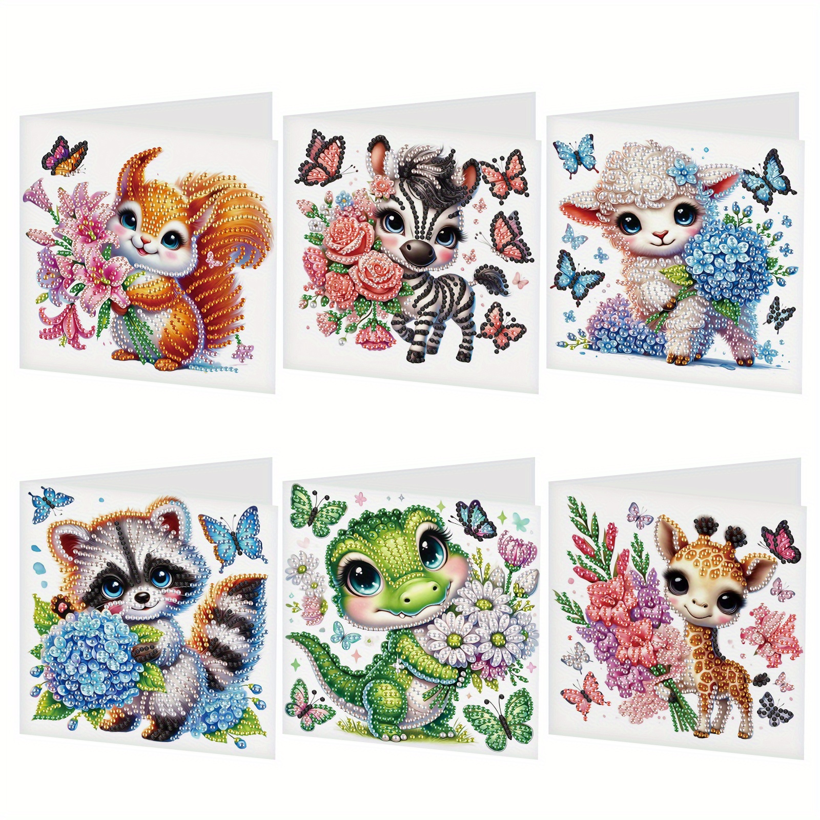 

Animal Themed Diamond Painting Greeting Card Kit, Irregular Shaped Diamonds Painting, Diy Handcraft For Relatives With Wishes - Crafting For Birthday Or Holiday Cards