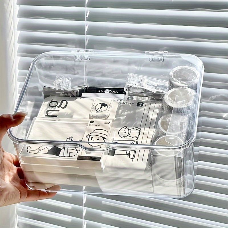 

Acrylic Transparent Storage Box - Shell Design Multi-functional Organizer For Home, Office, And Bathroom Essentials