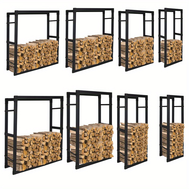 

Firewood Rack 8 Sizes Stacking Aid 150 Cm/ Cm Height Wood Storage 40 Cm/ 60 Cm/ 80 Cm/ 100cm Wide Black Metal For Indoor Outdoor