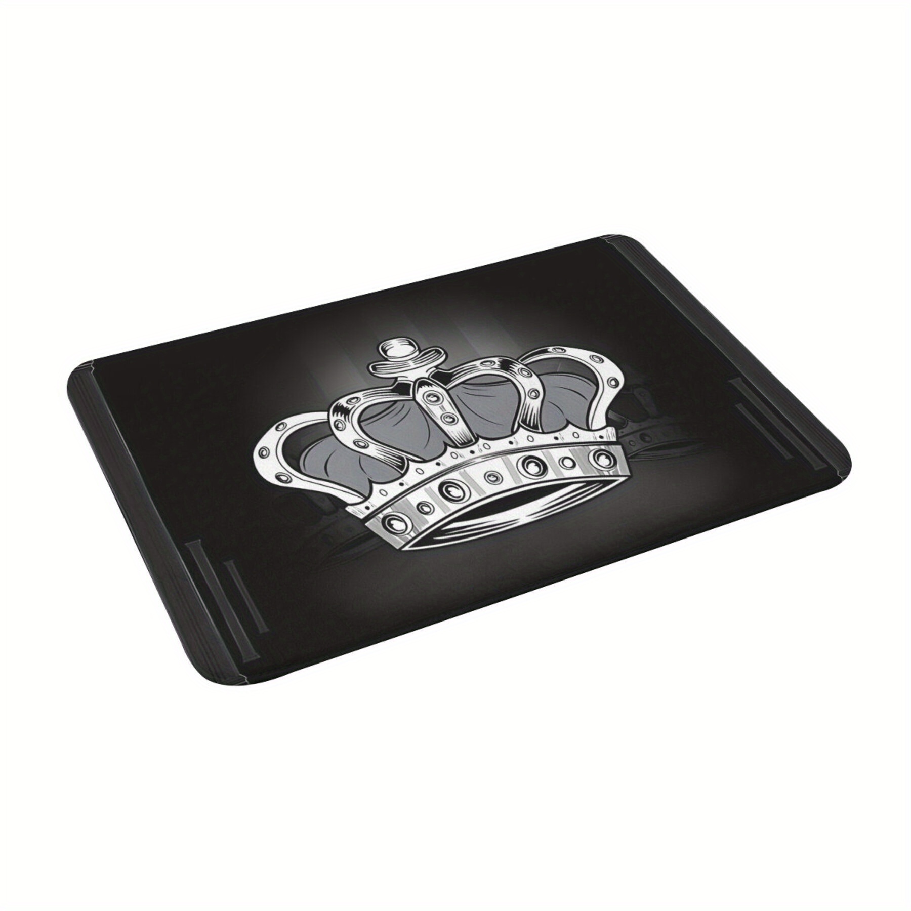 

Crown-themed Non-slip Bathroom Mat - Machine Washable, Lightweight Polyester Rug For Living Room & Entrance Door Decor