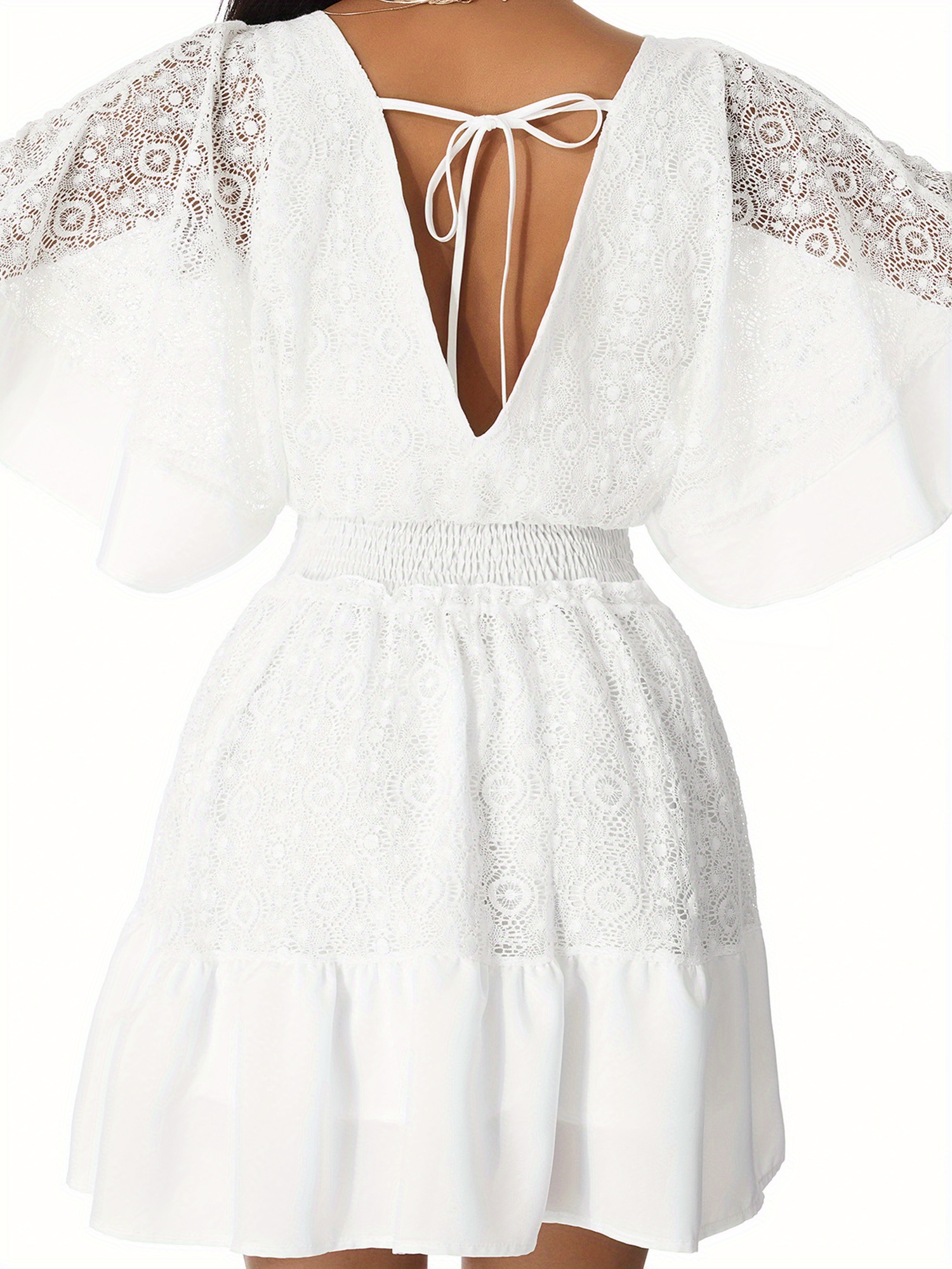 chiffon and lace prom dress Champagne v neck chiffon lace long prom dress lace formal dress main image 1