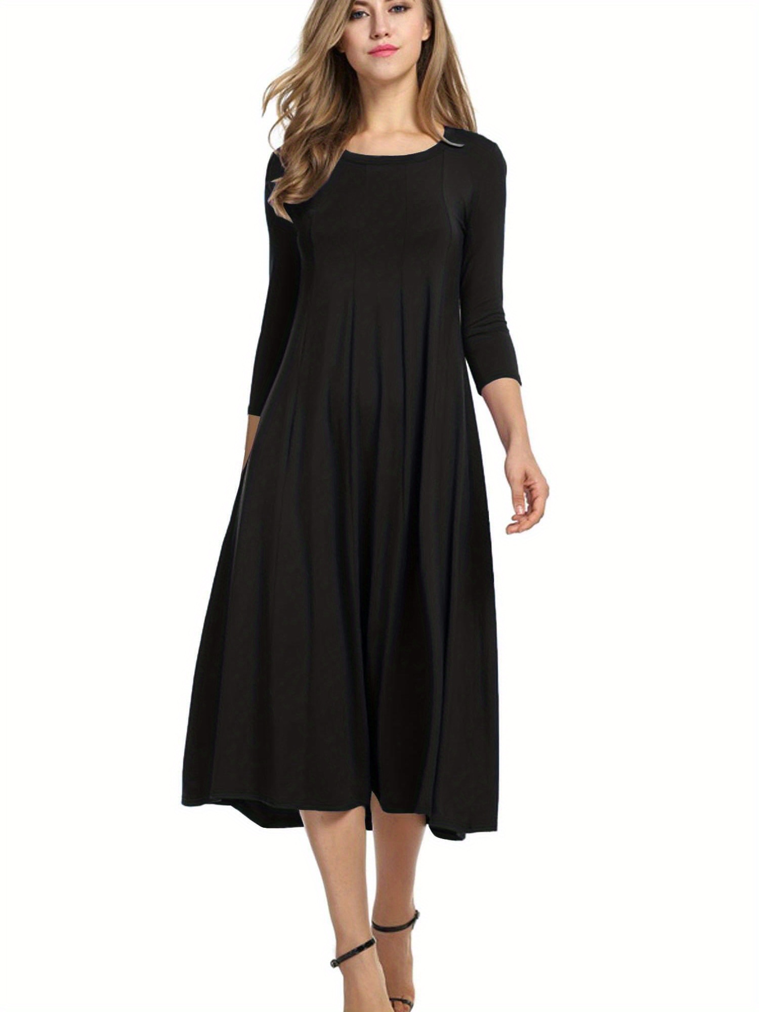 blue dress for baby girl 3/4 Sleeve Fit & Flare Dress