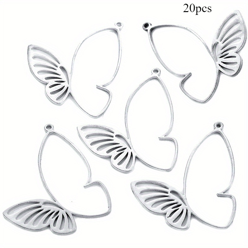 E-shop 20 Stk./Packung Retro Legierung Schmetterling Kleine Anhänger für Armband Halskette Handwerk Zubehör
